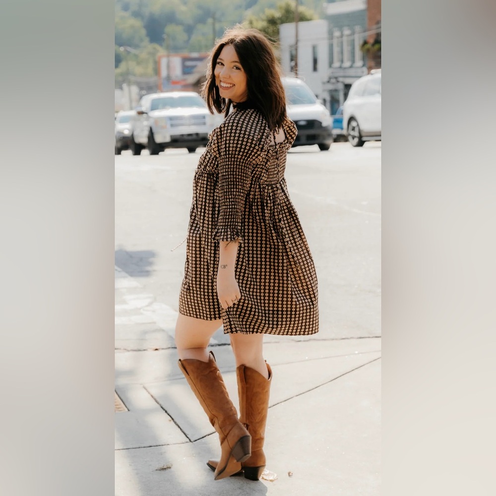 FREE PEOPLE - FP Star Dip Baby Doll Boho Mini Dress Women’s Size Medium (NWT)